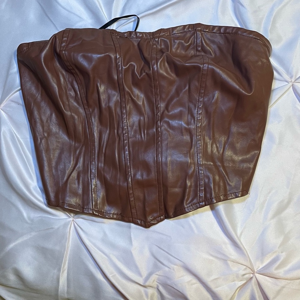 Brown Leather Top
